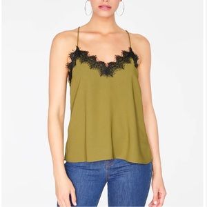 NWT Hey You Lace Cami Tank Top Green Small